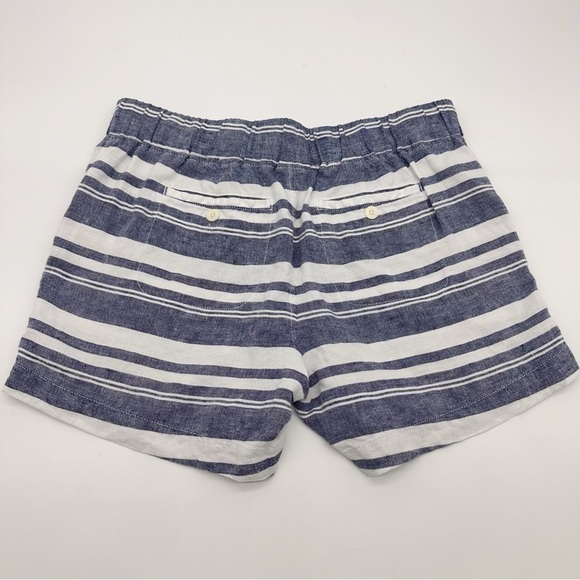Athleta Stripe Linen Shorts Navy White Size 10 - Picture 7 of 12